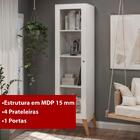 Estante Livros Genialflex Malta 1 Porta De Vidro Branco
