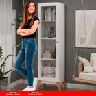 Estante Livros Genialflex Malta 1 Porta De Vidro Branco