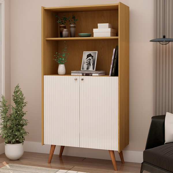 Estante Livros Genialflex Vértice Cinamomo Branco Laca Frisado