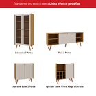 Estante Livros Genialflex Vértice Cinamomo Branco Laca Frisado