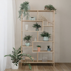 Estante de Madeira Bambu com 4 Prateleiras Bege Ripada 169x100x25cm 8kg Oikos