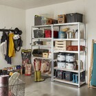 Estante Madeira e Aço Prata 5 Prateleiras 1,76mx90x40cm Spaceo