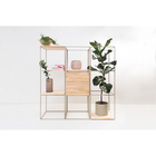 Estante Madeira E Ferro Rústico Pequeno Módulo Preto