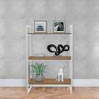 Estante Utilitária de Madeira MDP e Aço Carbono com 3 Prateleiras Marrom Industrial 90x60x34cm 20kg Brasforma