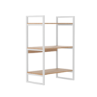 Estante Utilitária de Madeira MDP e Aço Carbono com 3 Prateleiras Marrom Industrial 90x60x34cm 20kg Brasforma