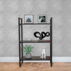 Estante Utilitária de Madeira MDP e Aço Carbono com 3 Prateleiras Preto Industrial 90x60x34cm 20kg Brasforma