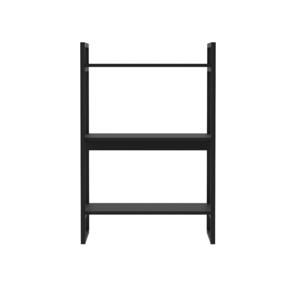 Estante Utilitária de Madeira MDP e Aço Carbono com 3 Prateleiras Preto Industrial 90x60x34cm 20kg Brasforma