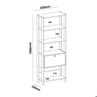 Estante Decorativa de Madeira MDP com 3 Prateleiras 1 Porta Off White com Carvalho Match 166x63x32cm Artely