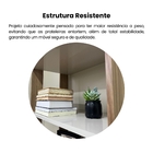 Estante Decorativa de Madeira MDP com 3 Prateleiras 1 Porta Off White com Carvalho Match 166x63x32cm Artely
