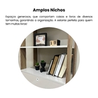 Estante Decorativa de Madeira MDP com 3 Prateleiras 1 Porta Off White com Carvalho Match 166x63x32cm Artely