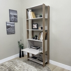 Estante Decorativa de Madeira MDP com 3 Prateleiras 1 Porta Off White com Carvalho Match 166x63x32cm Artely