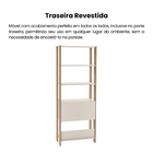 Estante Decorativa de Madeira MDP com 3 Prateleiras 1 Porta Off White com Carvalho Match 166x63x32cm Artely