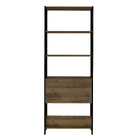 Estante Decorativa de Madeira MDP com 3 Prateleiras 1 Porta Pinho com Preto Match 166x63x32cm Artely