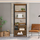 Estante Madeira Mel e Preto com 6 Prateleiras e 2 Nichos 1,83mx72,8cmx36,2cm Caemmun