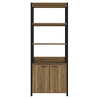 Estante Madeira Mel e Preto com 4 Prateleiras e 2 Portas 1,83mx72,8cmx36,2cm Caemmun