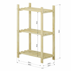 Estante Madeira Natural com 3 Prateleiras 93x60x32cm Spaceo
