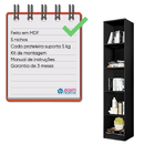Estante Mdf Para Livros Simples San Diego Preta