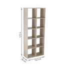 Estante MDP 10 Nichos Carvalho 1,72mx70,1cmx30cm Spaceo KUB