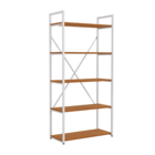 Estante Multiuso de Metal e MDP com 5 Prateleiras Marrom e Branco Industrial 152x72x33cm 25kg Kappesberg