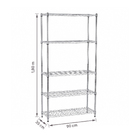 Estante de Metal Ao Cromado com 5 Prateleiras Aramada 180x90x35cm 250kg Spaceo