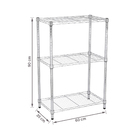 Estante de Metal Aço Cromado com 3 Prateleiras Line Aramada 90x60x35cm 150kg Spaceo