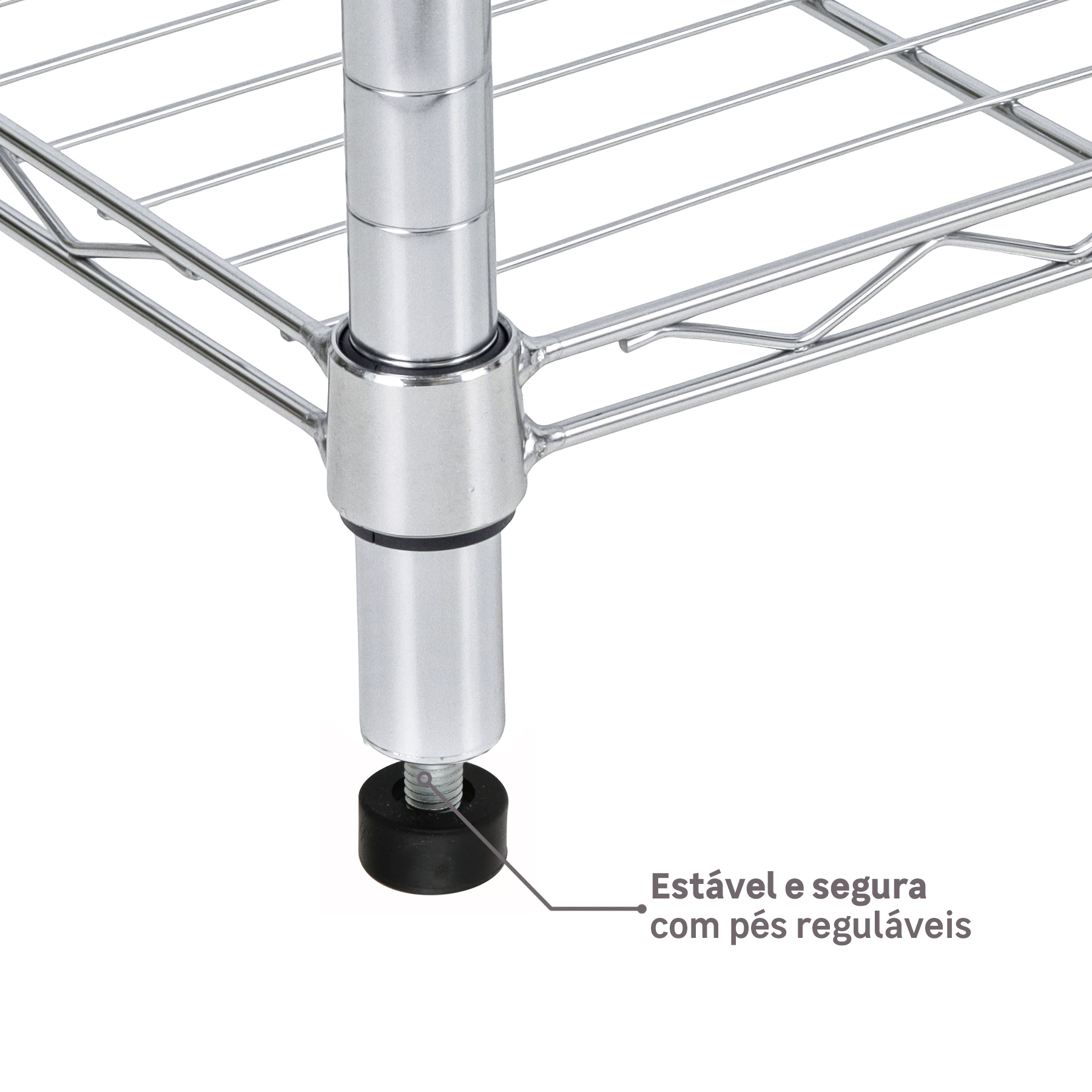 Estante Line Aramada Cromada 90x60x35cm, da Spaceo