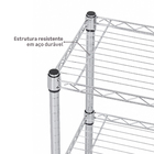 Estante de Metal Aço Cromado com 3 Prateleiras Line Aramada 90x60x35cm 150kg Spaceo
