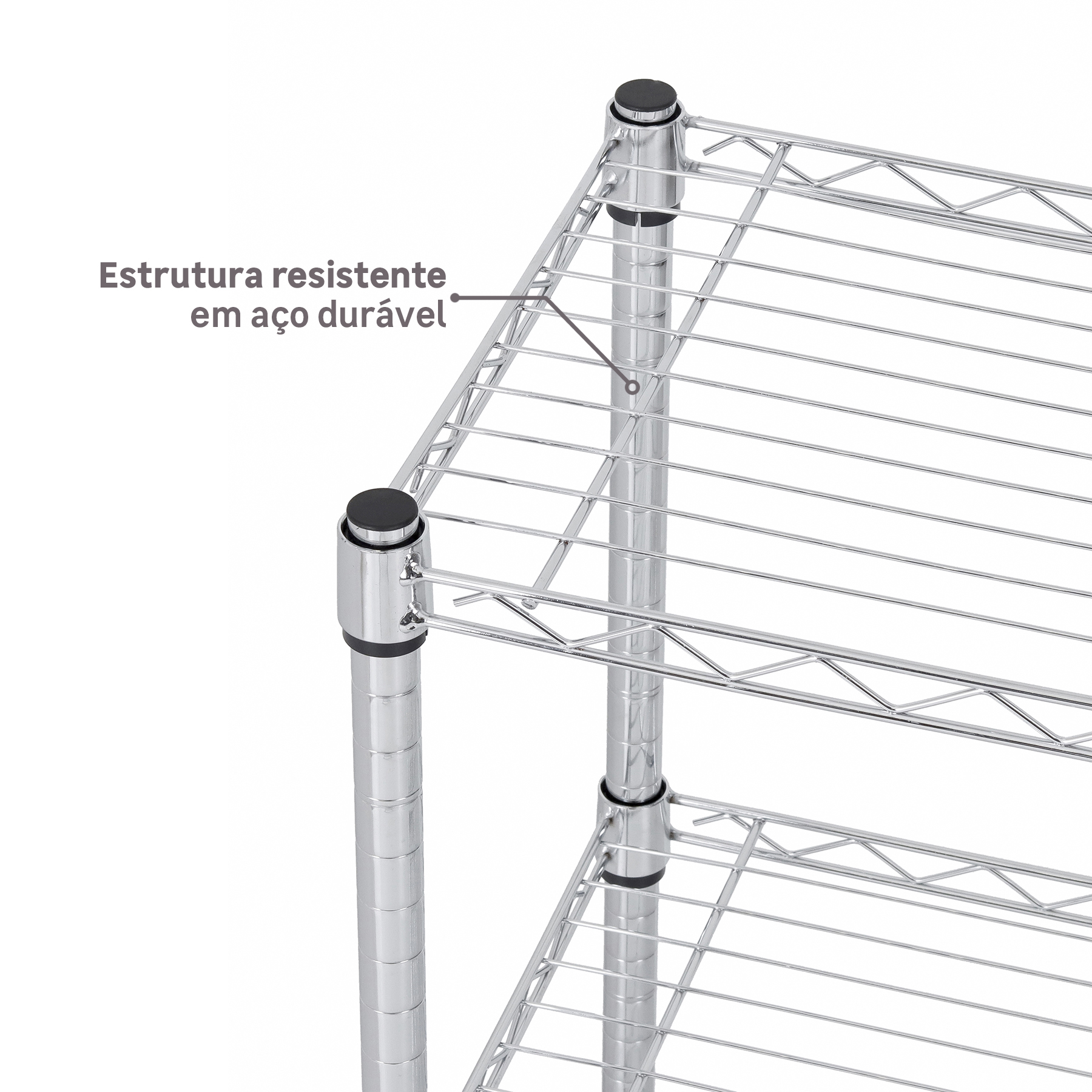 Estante Line Aramada Cromada 90x60x35cm, da Spaceo