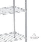 Estante de Metal Aço Cromado com 3 Prateleiras Line Aramada 90x90x35cm 150kg Spaceo