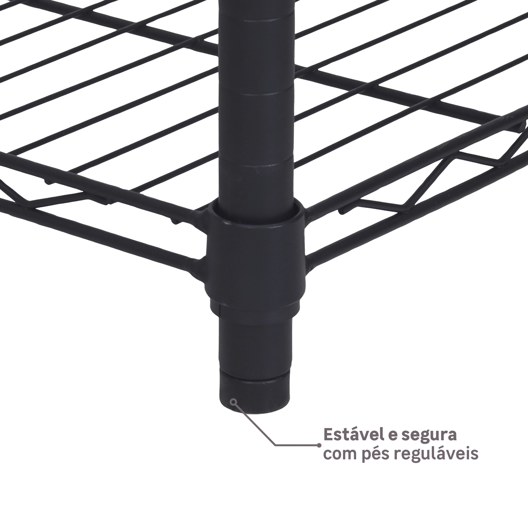 Estante Line Aramada Preta 90x90x35cm, da Spaceo
