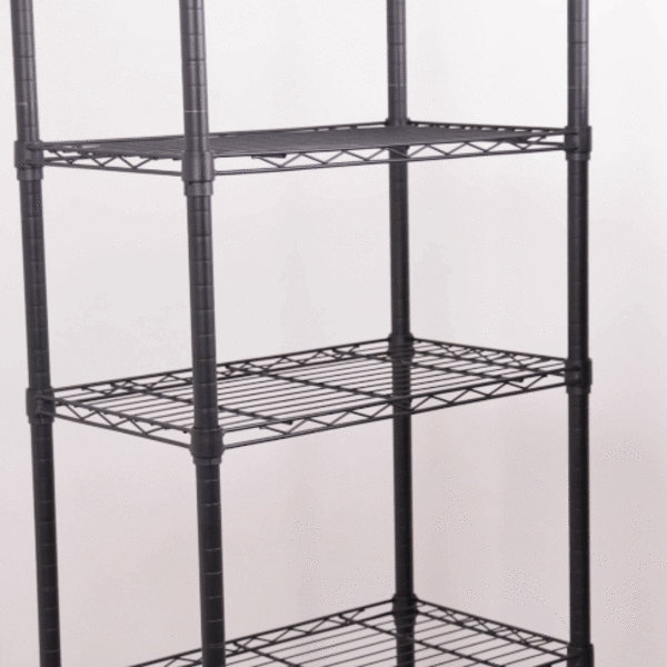 Estante Line Aramada Preta 90x90x35cm, da Spaceo