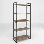 Estante Metal Madeira Office 5 Prateleiras Base Preta