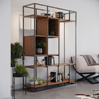 Estante Moderna Estilo Industrial Book 150x40x250 Cor Mdf Cas