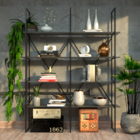 Estante Moderna Estilo Industrial Classic 150x40x200 Cor Mdf