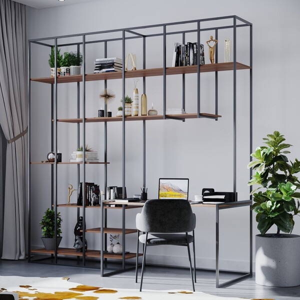 Estante Moderna Estilo Industrial Home Office Atmosphere 200x