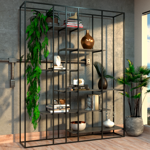 Estante Moderna Estilo Industrial Ladder 200x40x200 Cor Mdf P