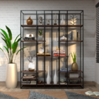 Estante Moderna Estilo Industrial Library 200x40x250 Cor Mdf