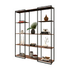 Estante Moderna Estilo Industrial Platinum 150x40x200 Cor Mdf