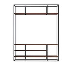 Estante Moderna Estilo Industrial Silver 150x40x250 Cor Mdf C