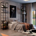 Estante Moderna Estilo Industrial Trend 50x40x150 Cor Mdf Pre