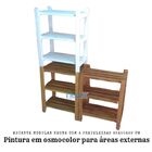 Estante Modular 3 Prateleiras Madeira Maciça 65x50x29 Cm Pint