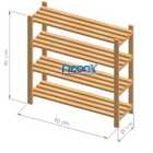 Estante Modular 4 Prateleiras Madeira 90x90x29 Cm Pintada Neo