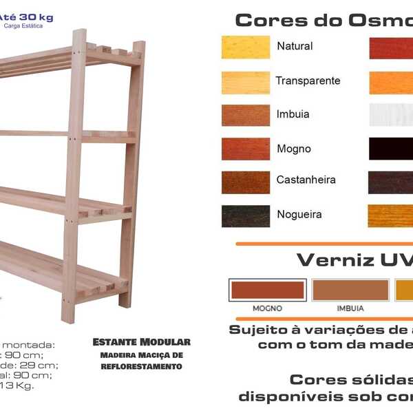 Estante Modular 4 Prateleiras Madeira 90x90x29 Cm Pintada Neo