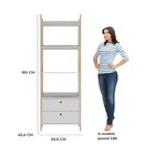 Estante Modular Essenza Com 3 Prateleiras Com 2 Gavetas Branco