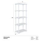 Estante Modular Multiuso - Organizador - 5 Prateleiras - Bran
