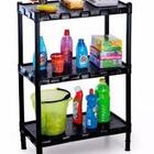 Estante Modular Plastica Preta 03 Prateleiras