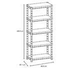 Estante Modular Plástico 5 Prateleiras Pequena Preto Rimax