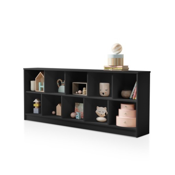 Estante Montessori Preta Organizadora De Brinquedos 100% Mdf