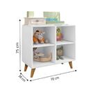Estante Montessoriana Cristal 4 Nichos Com Pés De Madeira 75c
