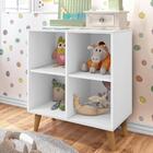 Estante Montessoriana Cristal 4 Nichos Com Pés De Madeira 75c